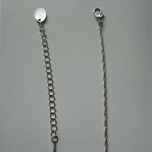 SILVER TONE Delicate Twisted Rope Necklace - Picture 4 of 5